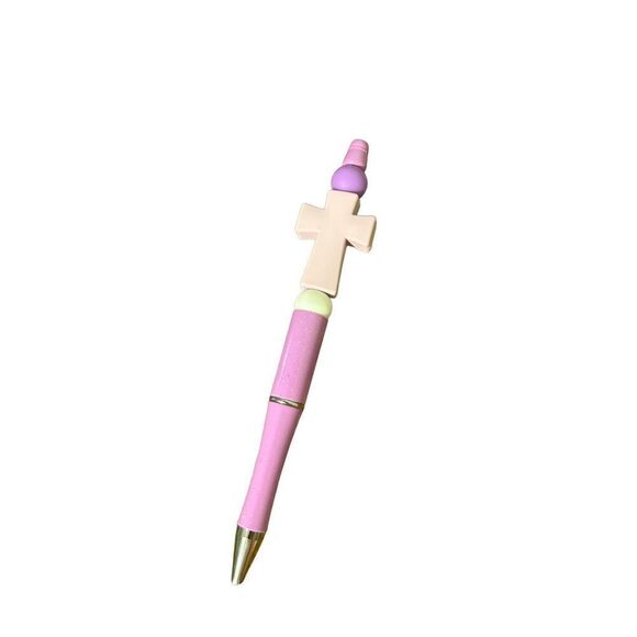 Purple‎ cross chunky bead pen - Picture 1 of 2